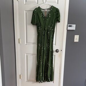 Knox Rose Olive Green Floral Maxi Dress